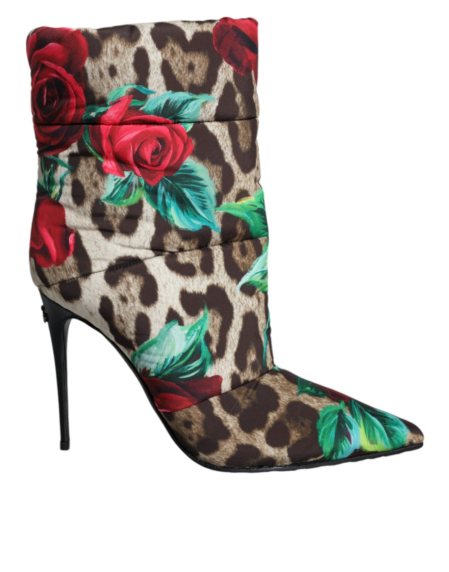 Dolce & Gabbana Multicolor Leopard Rose Mid Calf Stiefel Schuhe