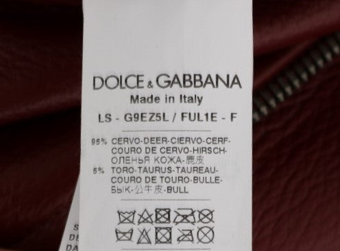 Dolce & Gabbana Strahlend rote Biker-Motorradjacke aus Leder