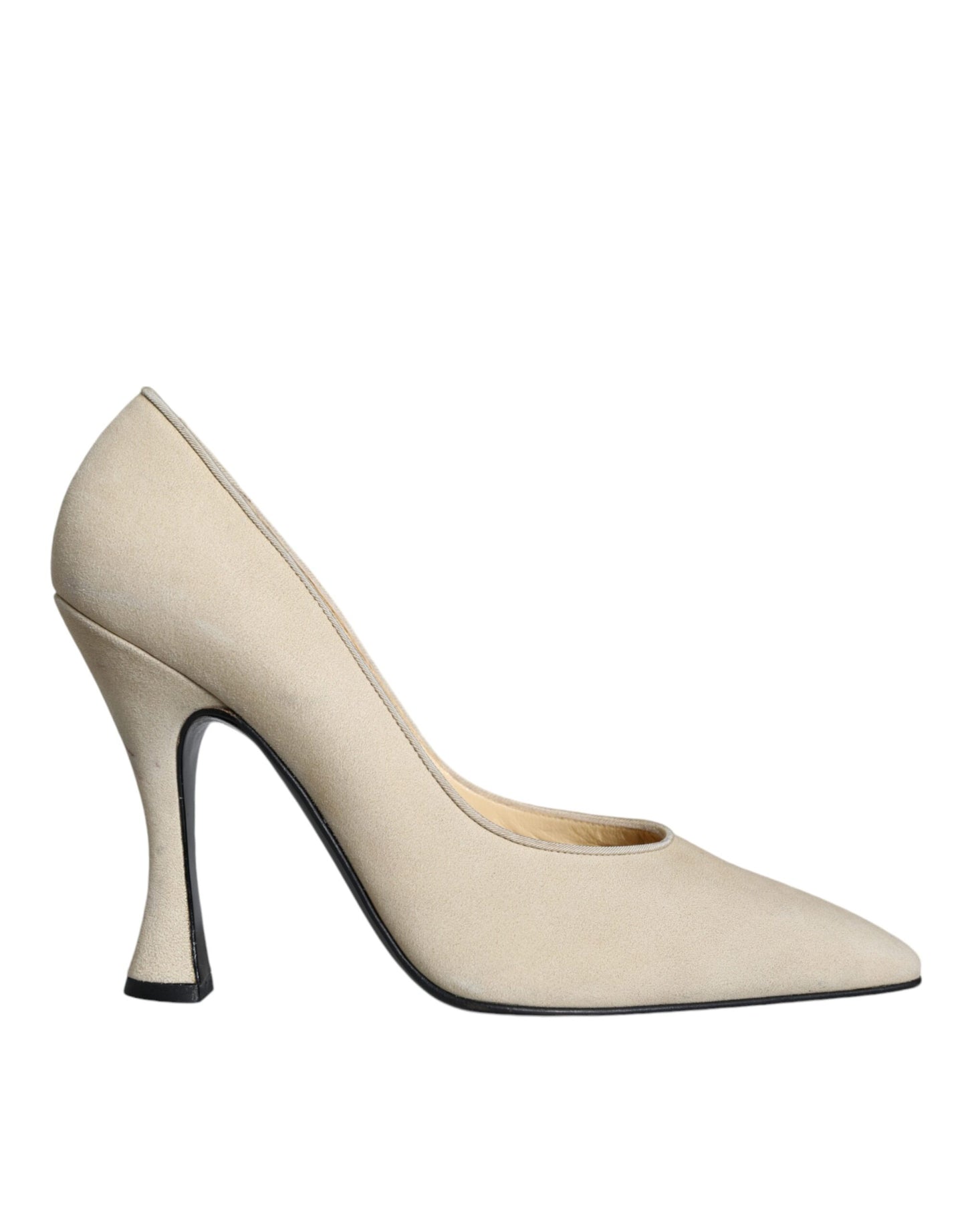 Dolce &amp; Gabbana Beige Suede Leather High Heels Pumps Shoes