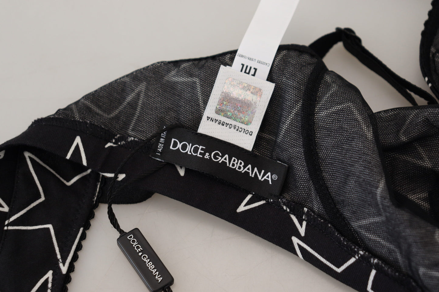 Dolce & Gabbana Schwarzer Millennials Star Non Wire Baumwoll-BH Unterwäsche