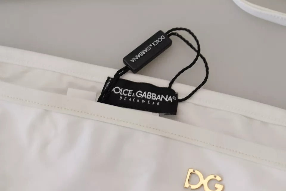 Dolce & Gabbana Weiß DG Logo Beachwear Bademode Bikini Unterteil