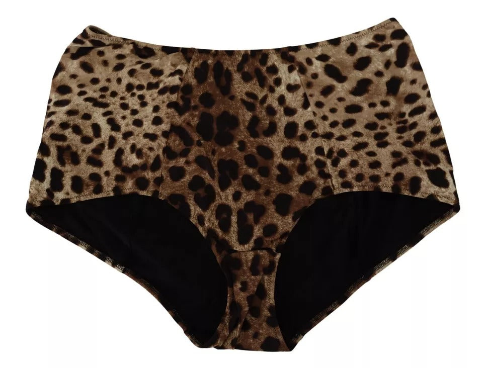 Dolce & Gabbana Brauner Leopardenprint-Badeanzug Bademode Bikiniunterteil