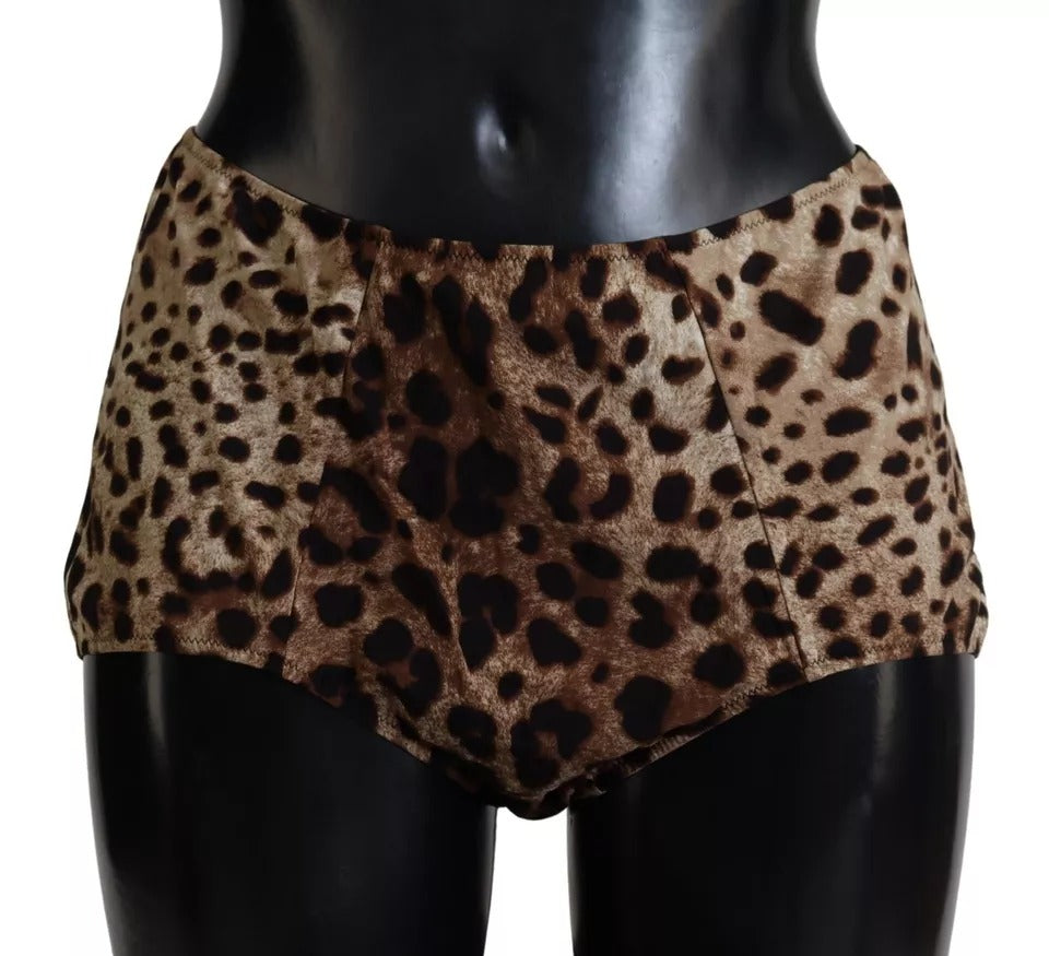 Dolce & Gabbana Brauner Leopardenprint-Badeanzug Bademode Bikiniunterteil