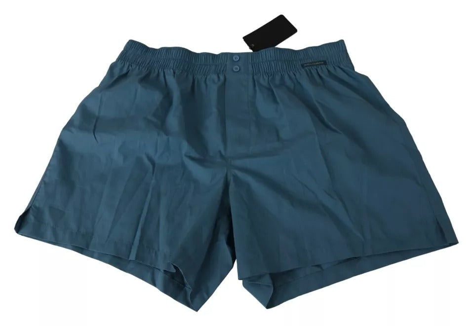 Dolce & Gabbana Blaue Baumwoll-Boxershorts Regular Unterwäsche