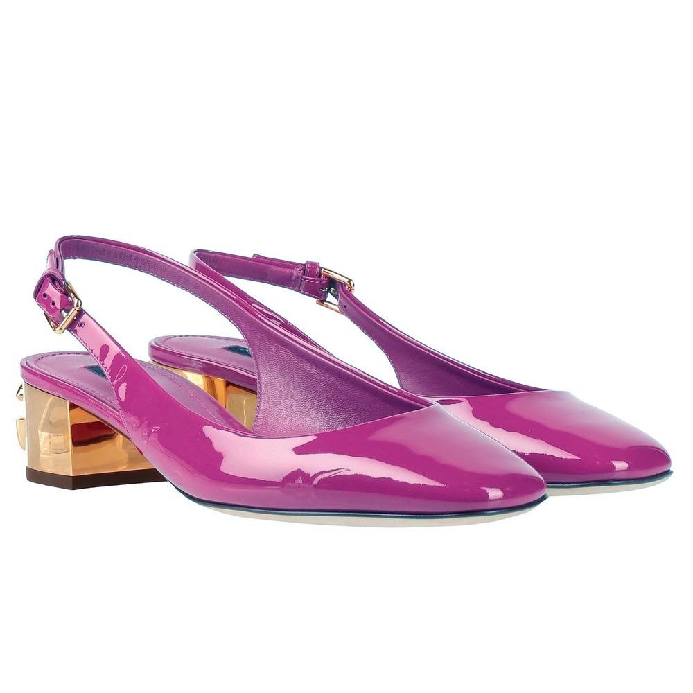 Dolce &amp; Gabbana Purple Leather Di Calfskin Pumps