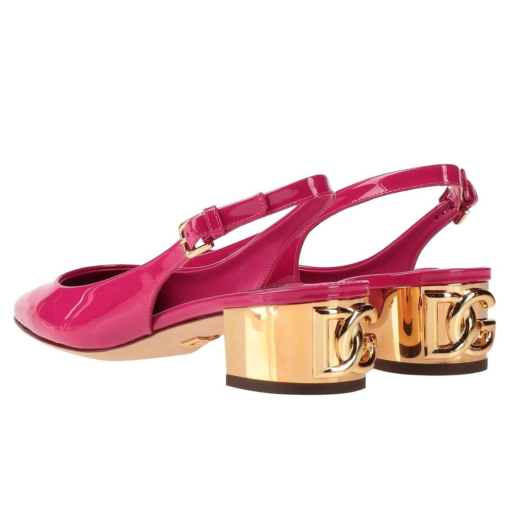 Dolce &amp; Gabbana Fuchsia Leather Di Calfskin Pumps