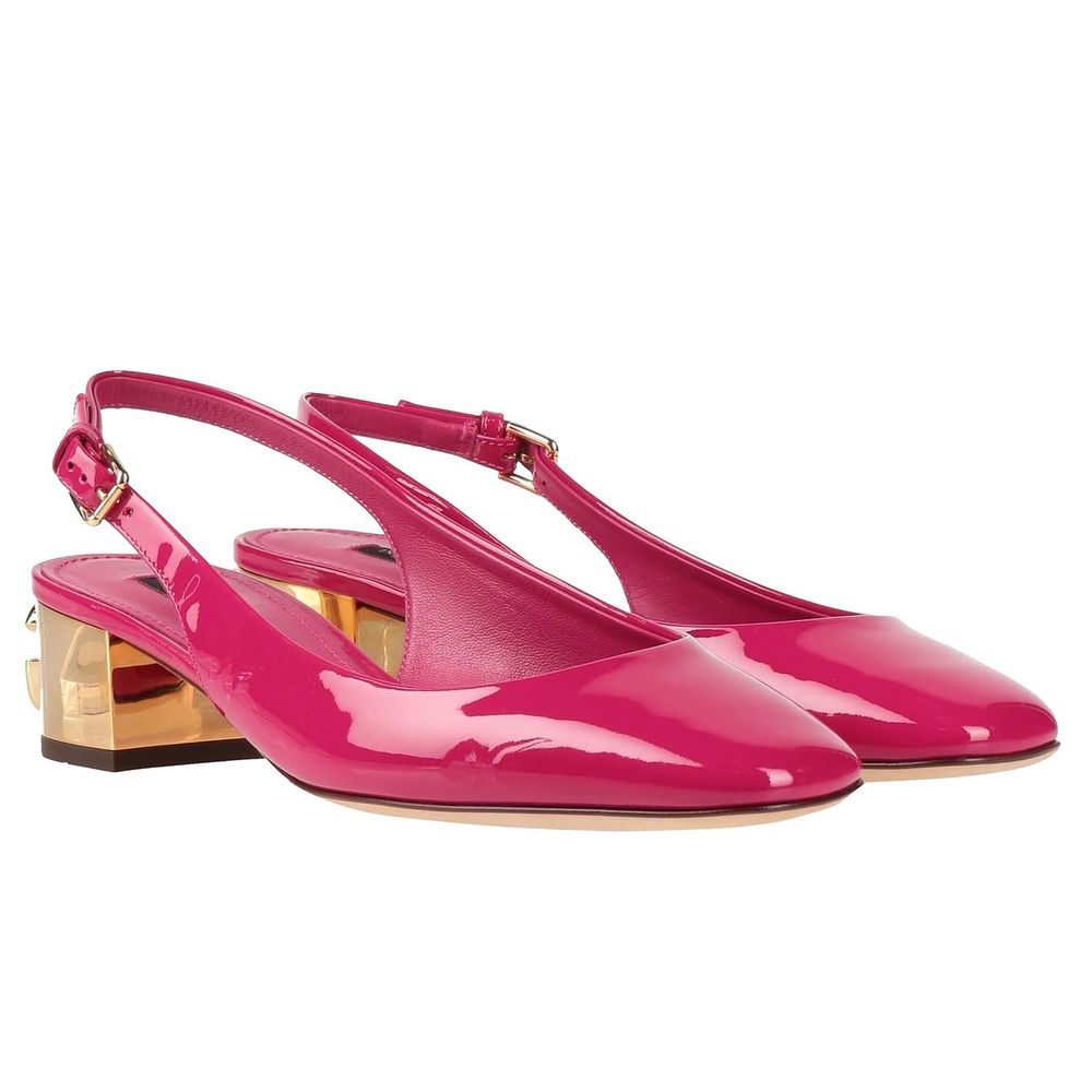 Dolce &amp; Gabbana Fuchsia Leather Di Calfskin Pumps