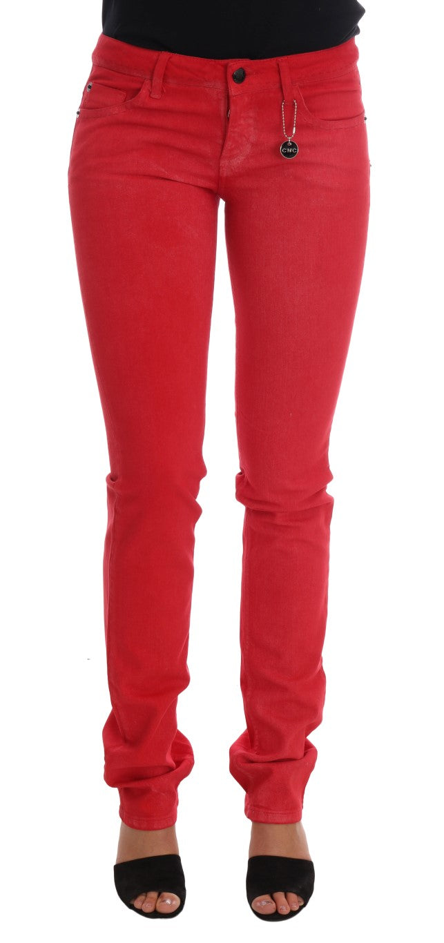 Costume National Bright red super slim designer jeans