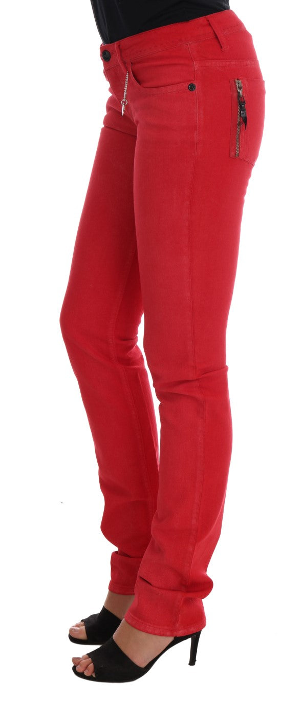 Costume National Bright red super slim designer jeans