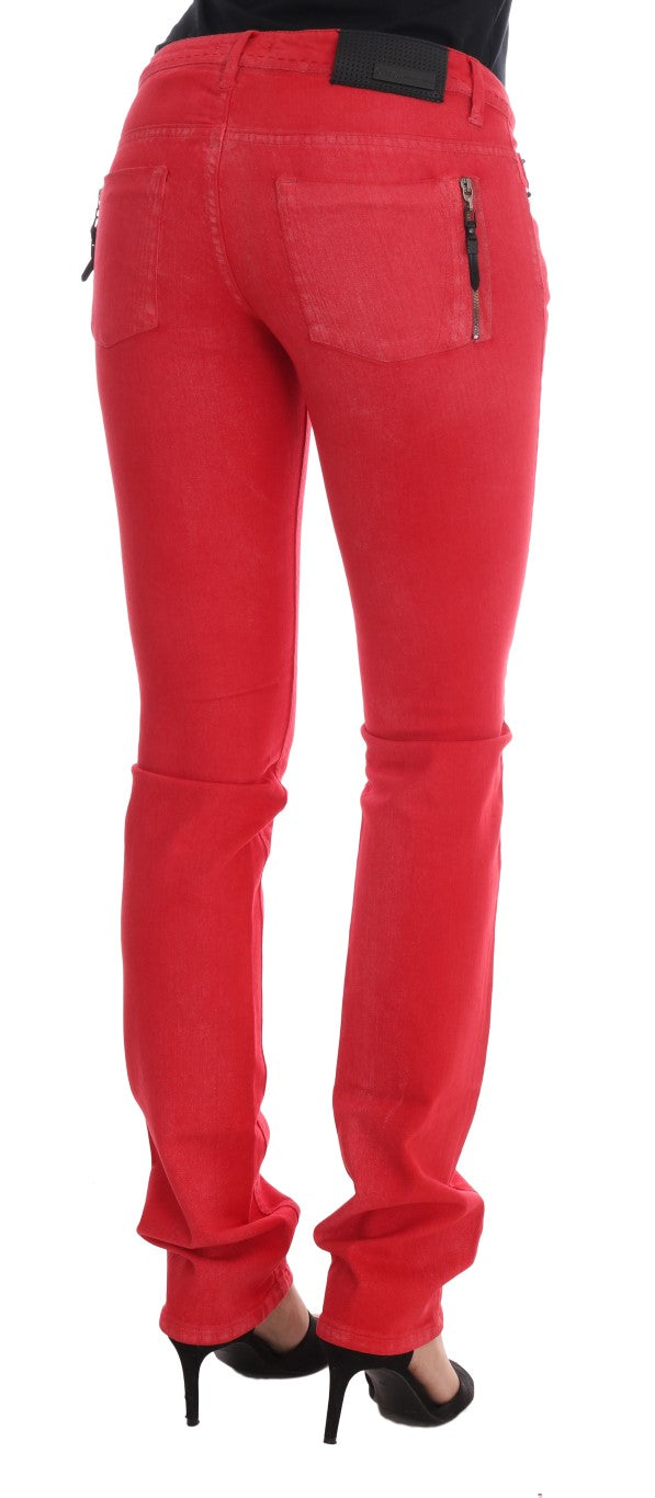 Costume National Bright red super slim designer jeans