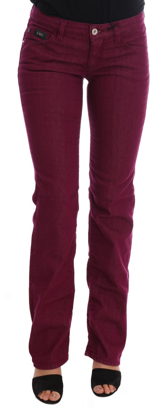 Costume National Smooth Red Straight Fit Luxury Jeans