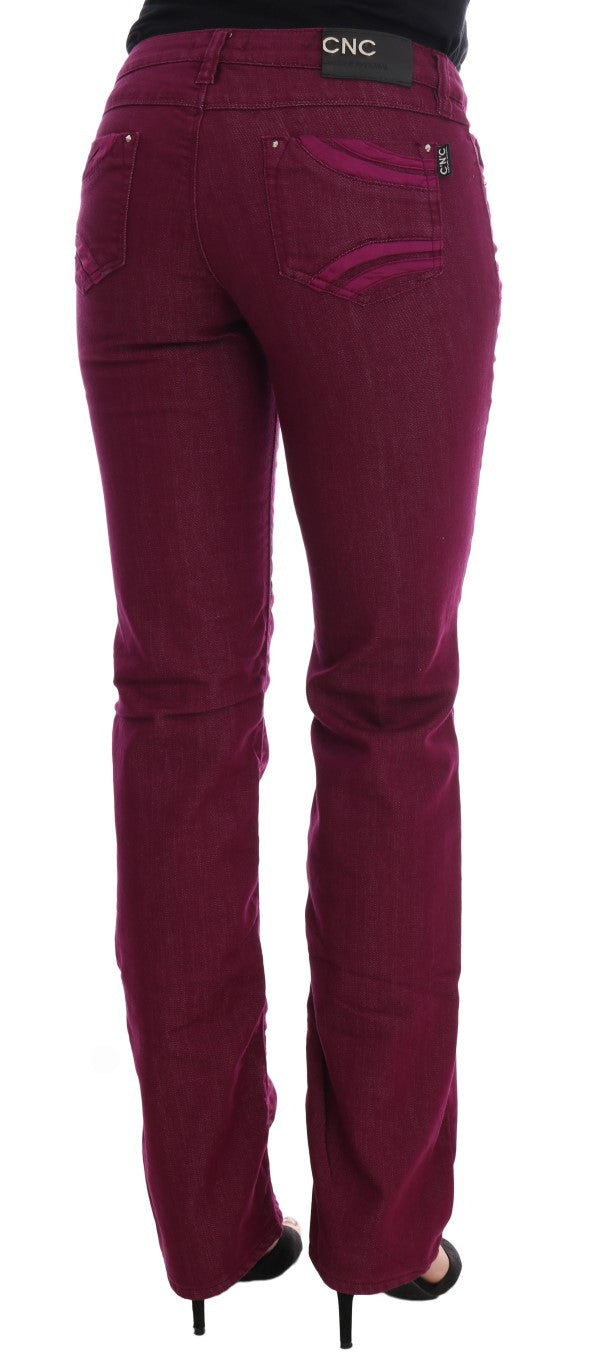 Costume National Smooth Red Straight Fit Luxury Jeans