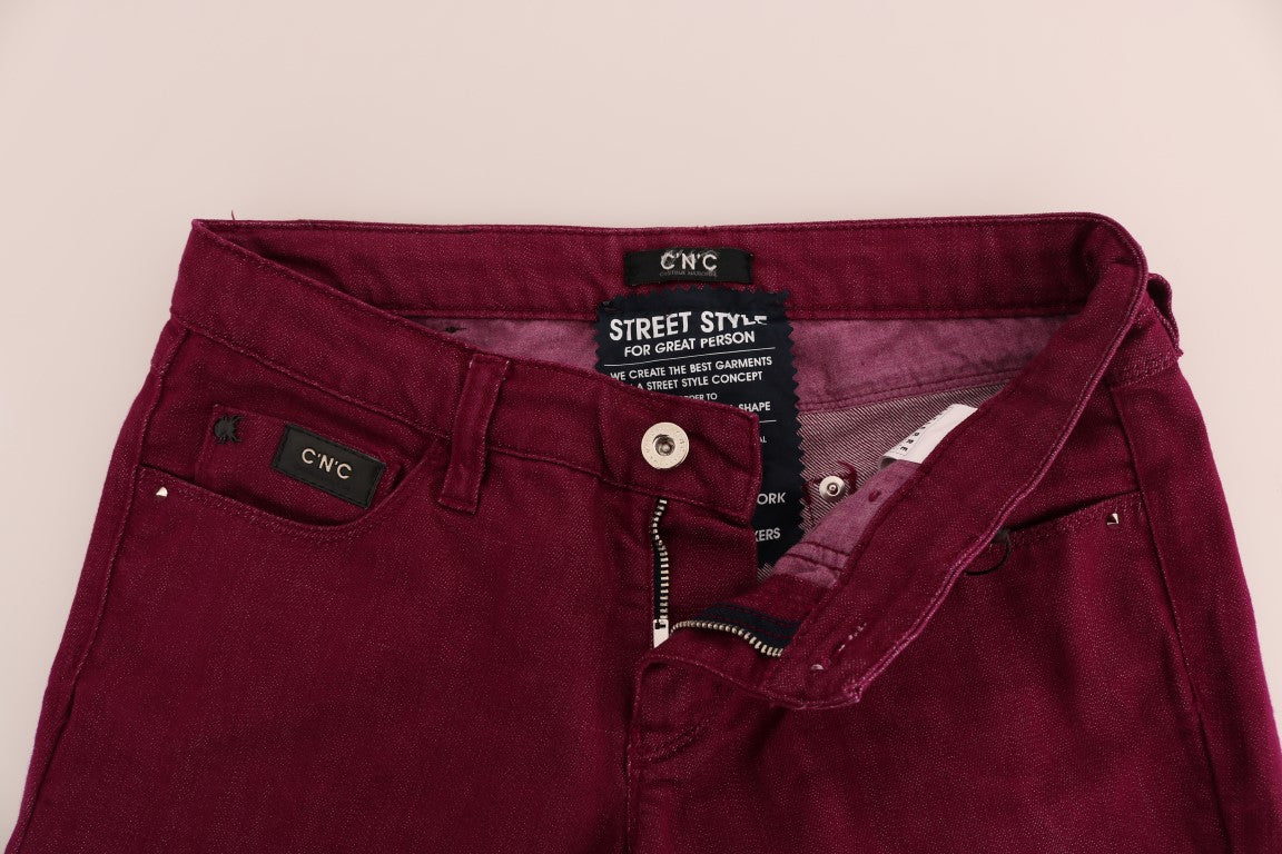 Costume National Smooth Red Straight Fit Luxury Jeans