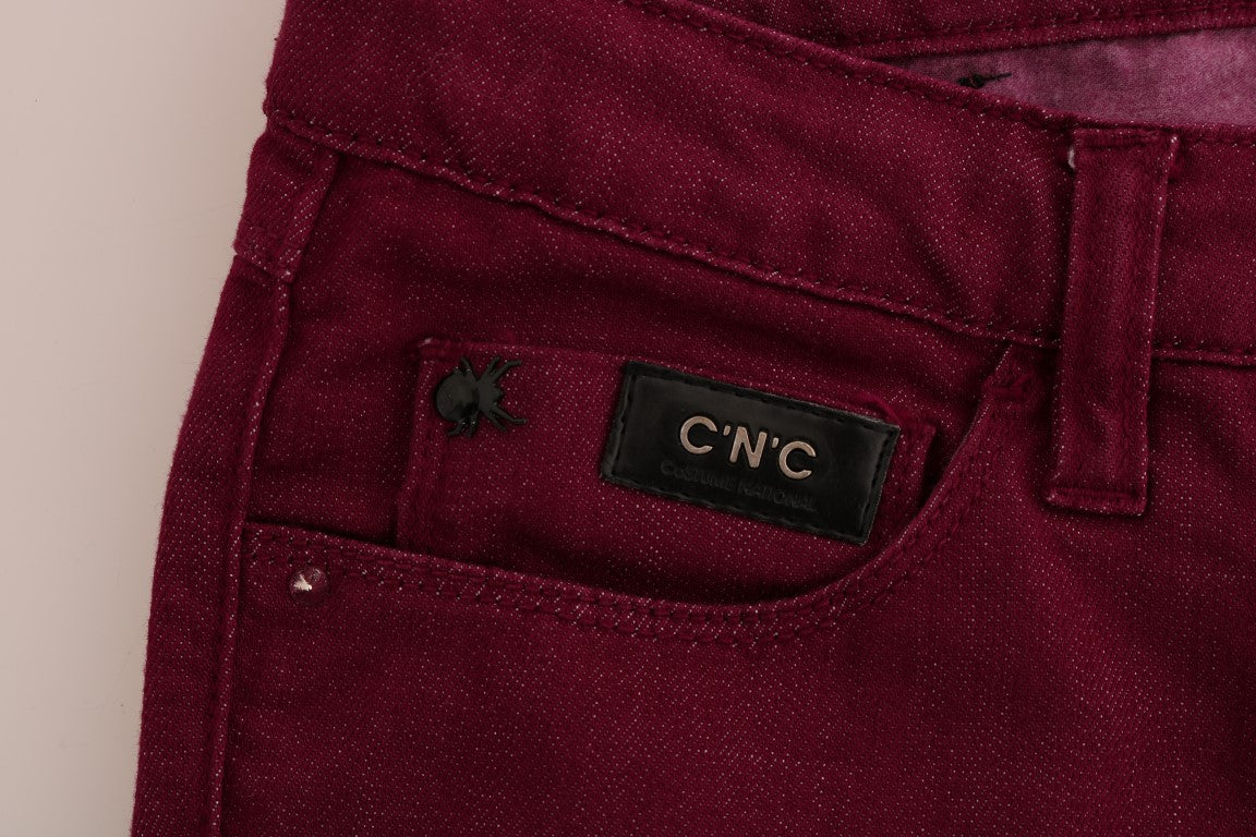 Costume National Smooth Red Straight Fit Luxury Jeans