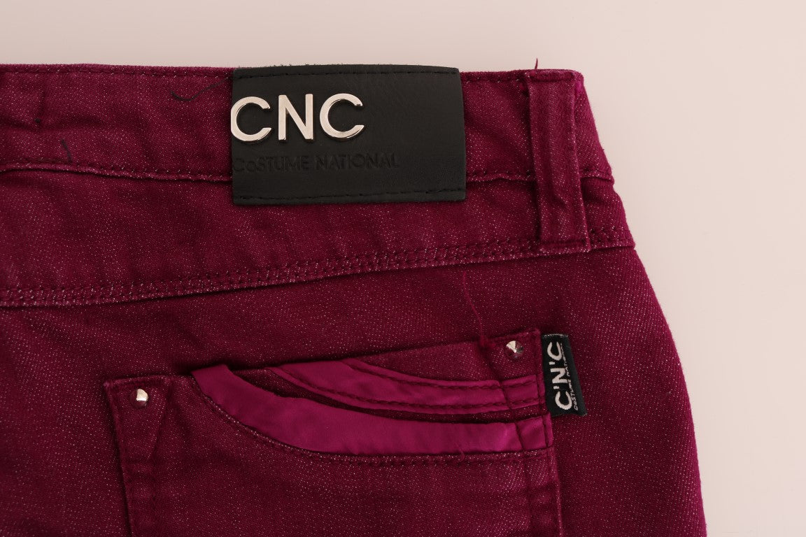 Costume National Smooth Red Straight Fit Luxury Jeans