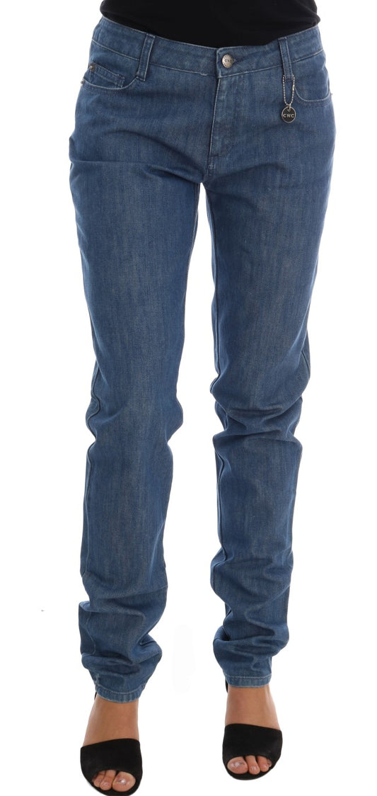 Costume National Elegant Boy Fit Jeans with Blue Wash