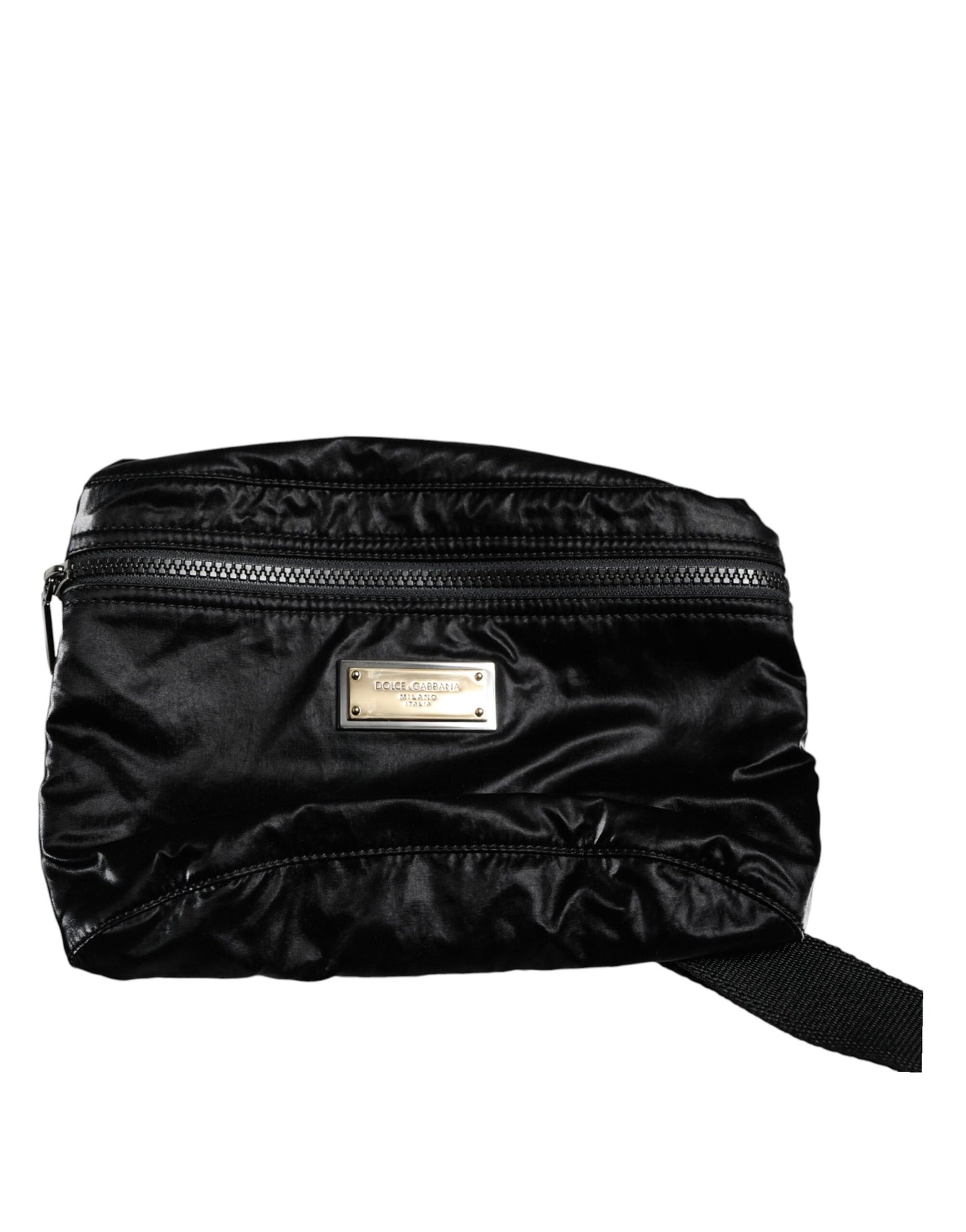 Dolce & Gabbana Schwarzer Nylon Stoff Gürtel Taille Fanny Pack Tasche