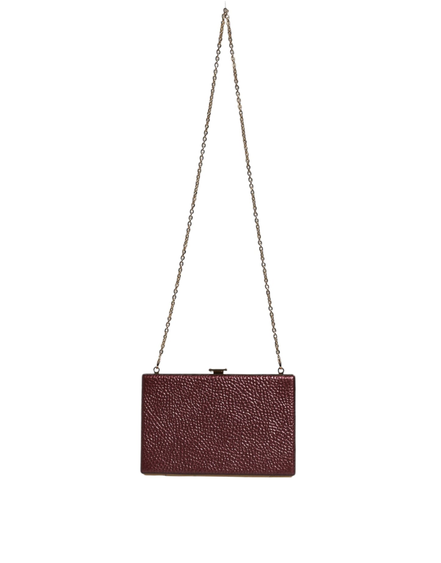 Dolce & Gabbana Maroon Leder Clutch Abend Crossbody Tasche