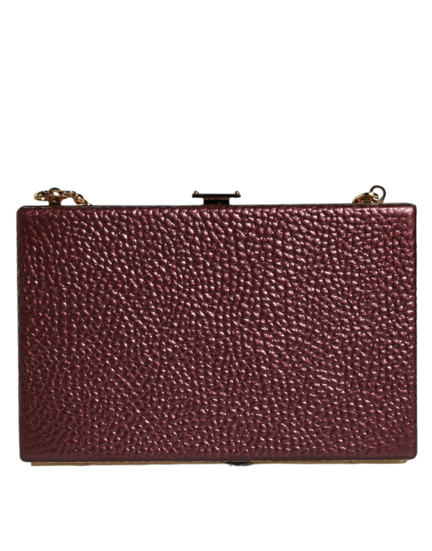 Dolce & Gabbana Maroon Leder Clutch Abend Crossbody Tasche