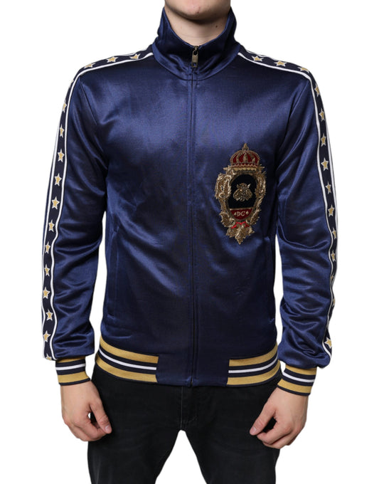 Dolce &amp; Gabbana Blue Heraldic Patch Stripe King Bee villapaita