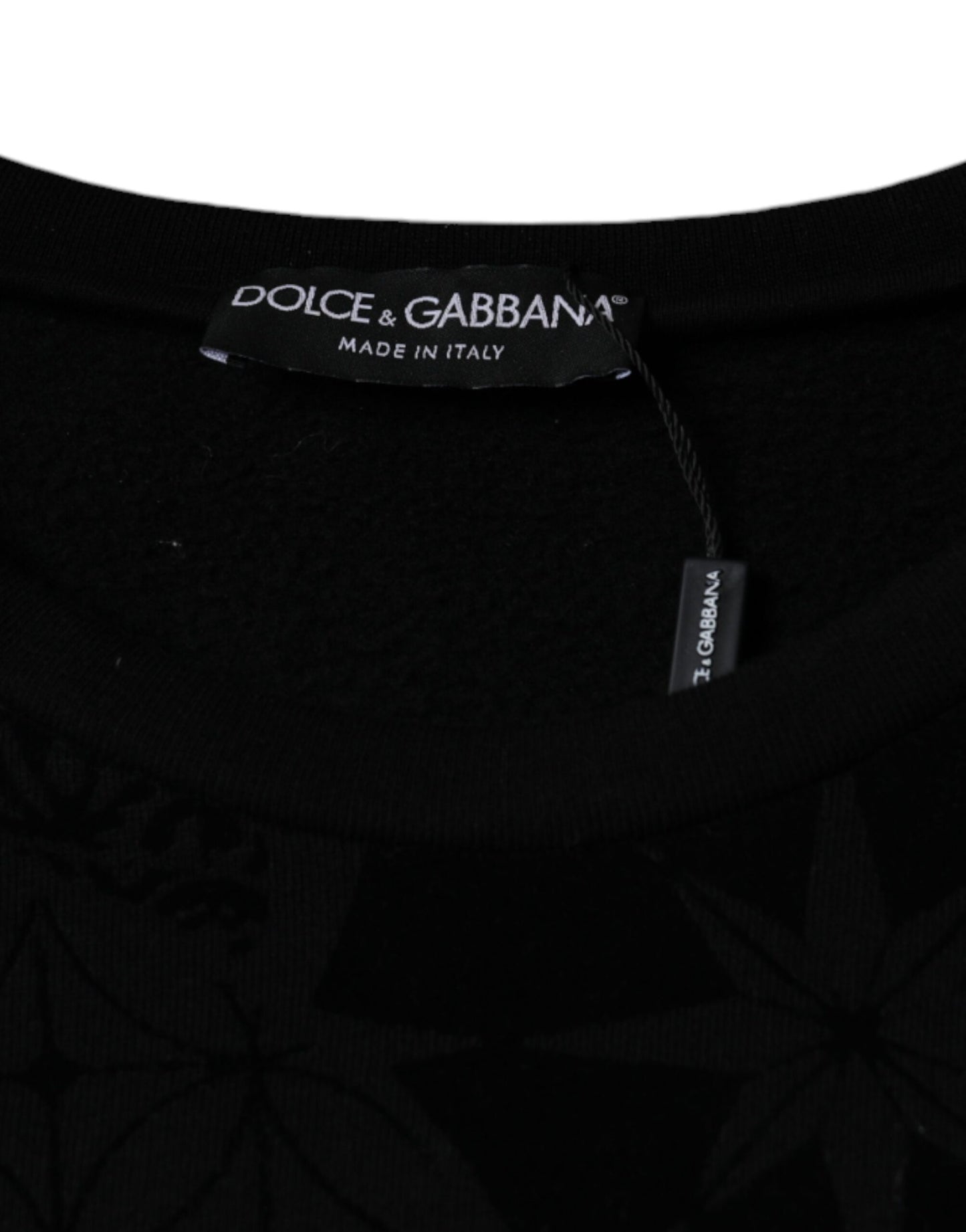 Dolce & Gabbana Schwarzes bedrucktes Sweatshirt mit Rundhalsausschnitt Pullover