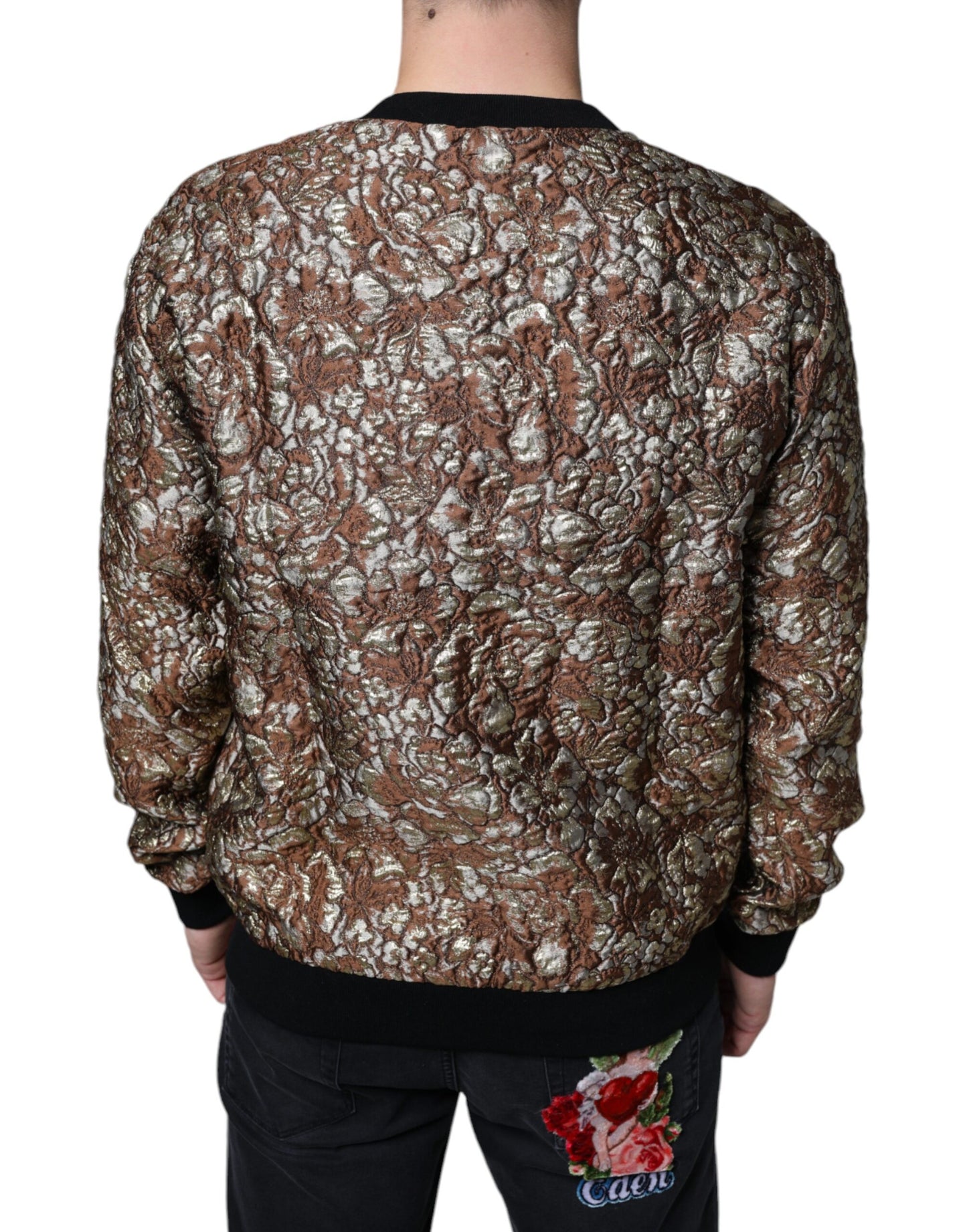 Dolce &amp; Gabbana Brown Jacquard Mambo Pineapple Pullover Sweater