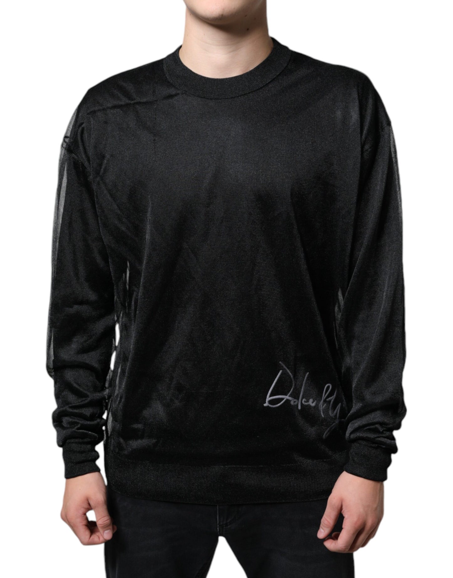 Dolce &amp; Gabbana Black Polyester Pullover Sweatshirt Sweater