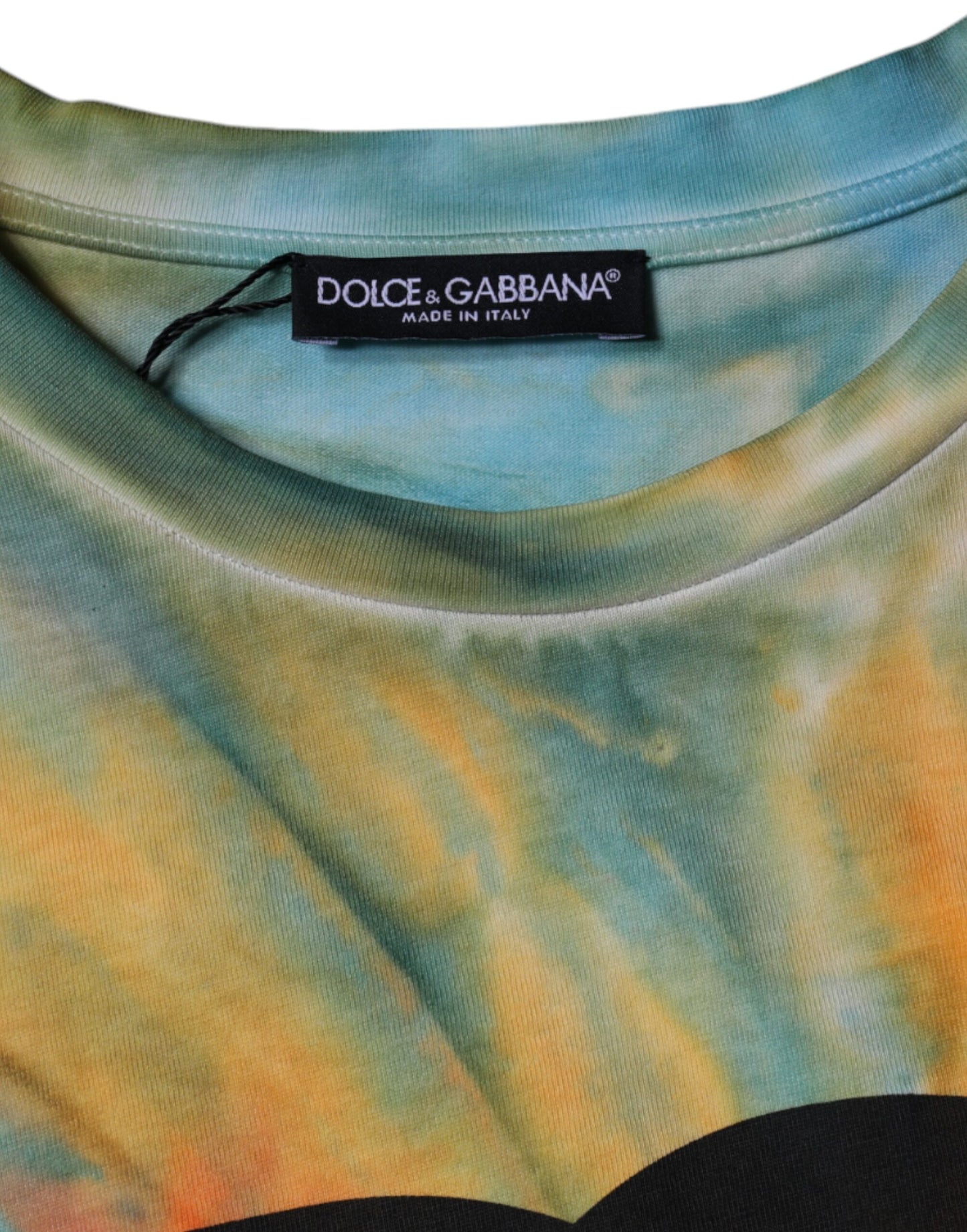 Dolce & Gabbana Multicolor Tie-Dye Logo Baumwoll-T-Shirt