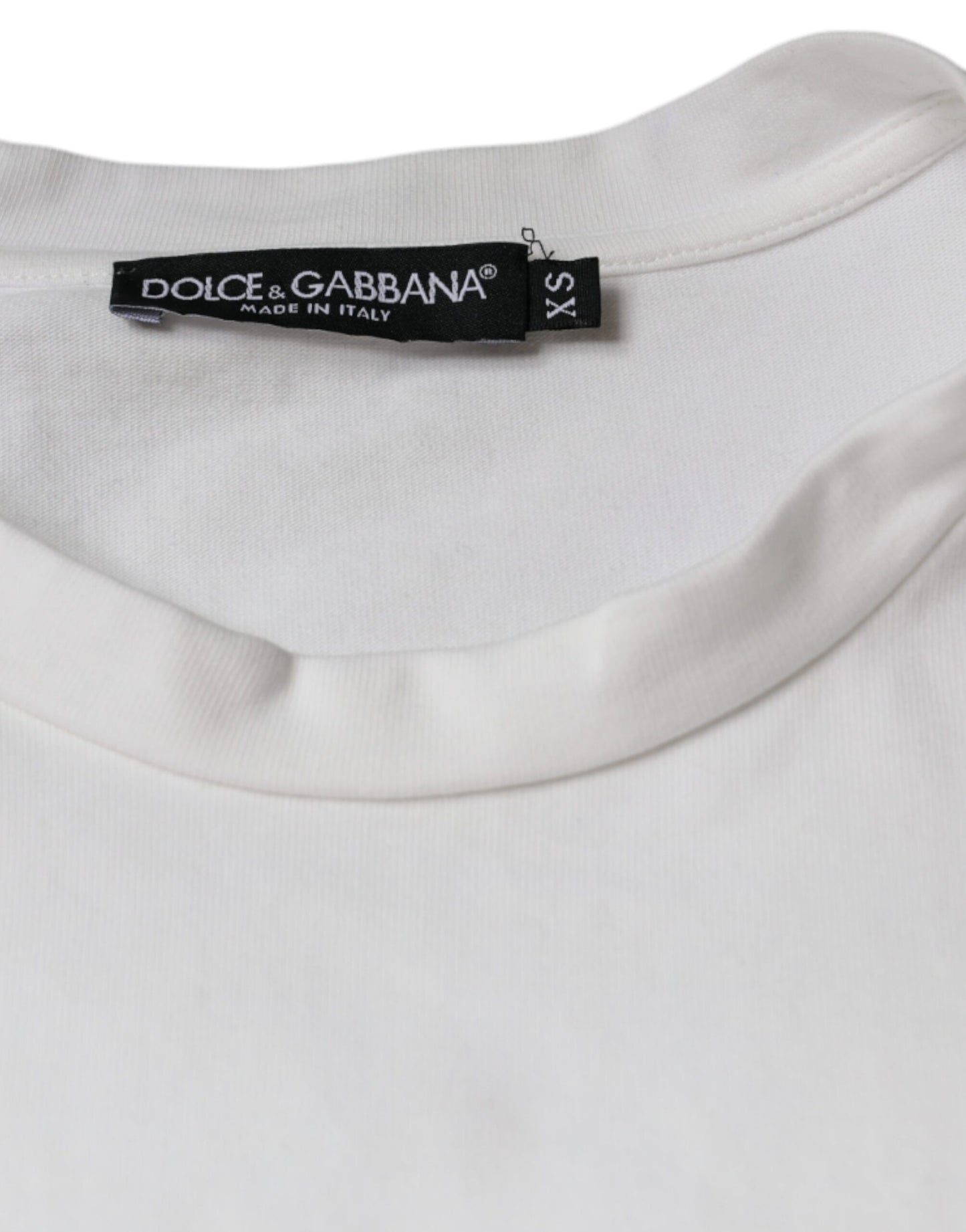 Dolce & Gabbana Weißes Baumwoll-T-Shirt mit DG-Logo-Aufdruck