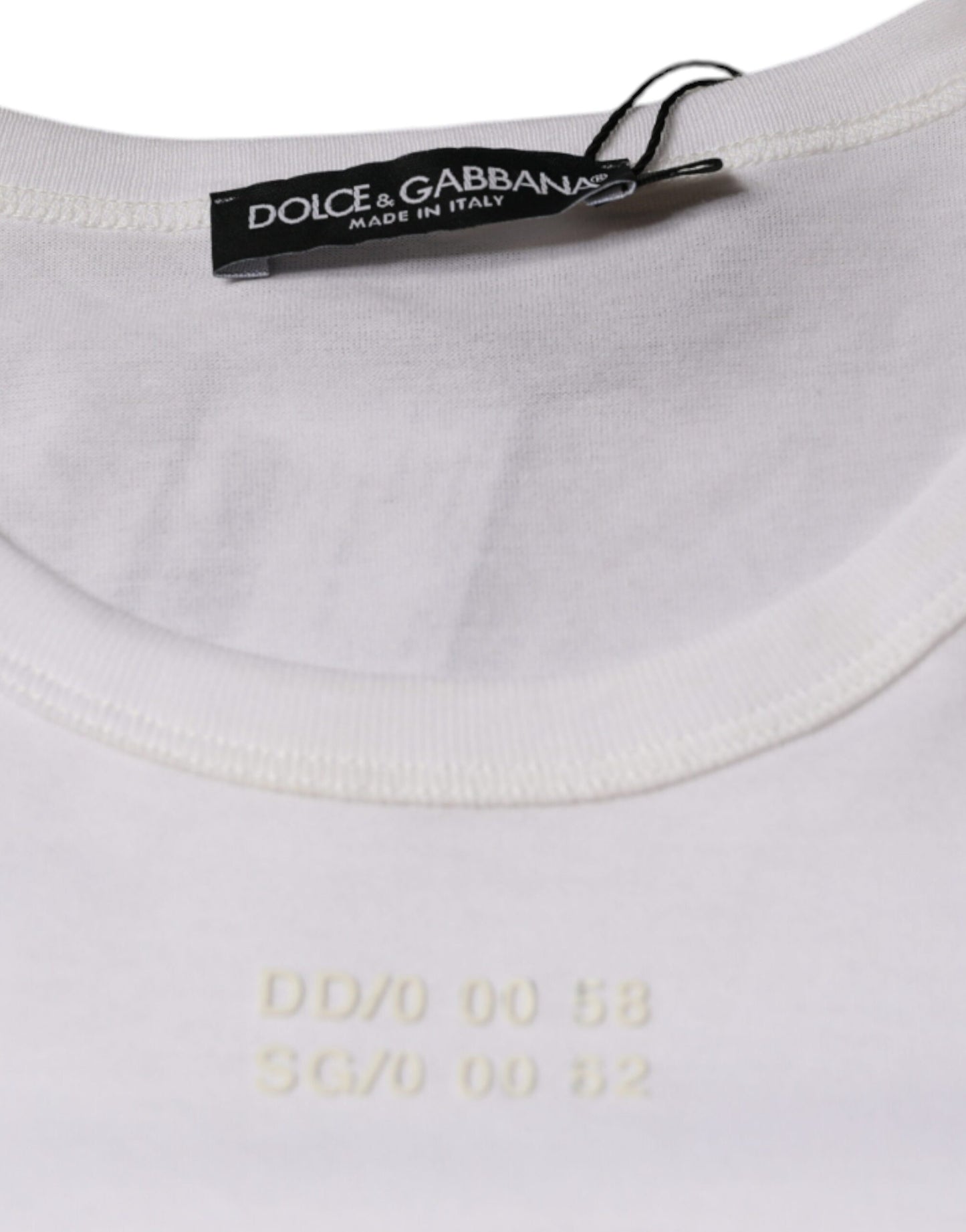 Dolce & Gabbana Weißes Baumwolltaschen-T-Shirt mit kurzen Ärmeln