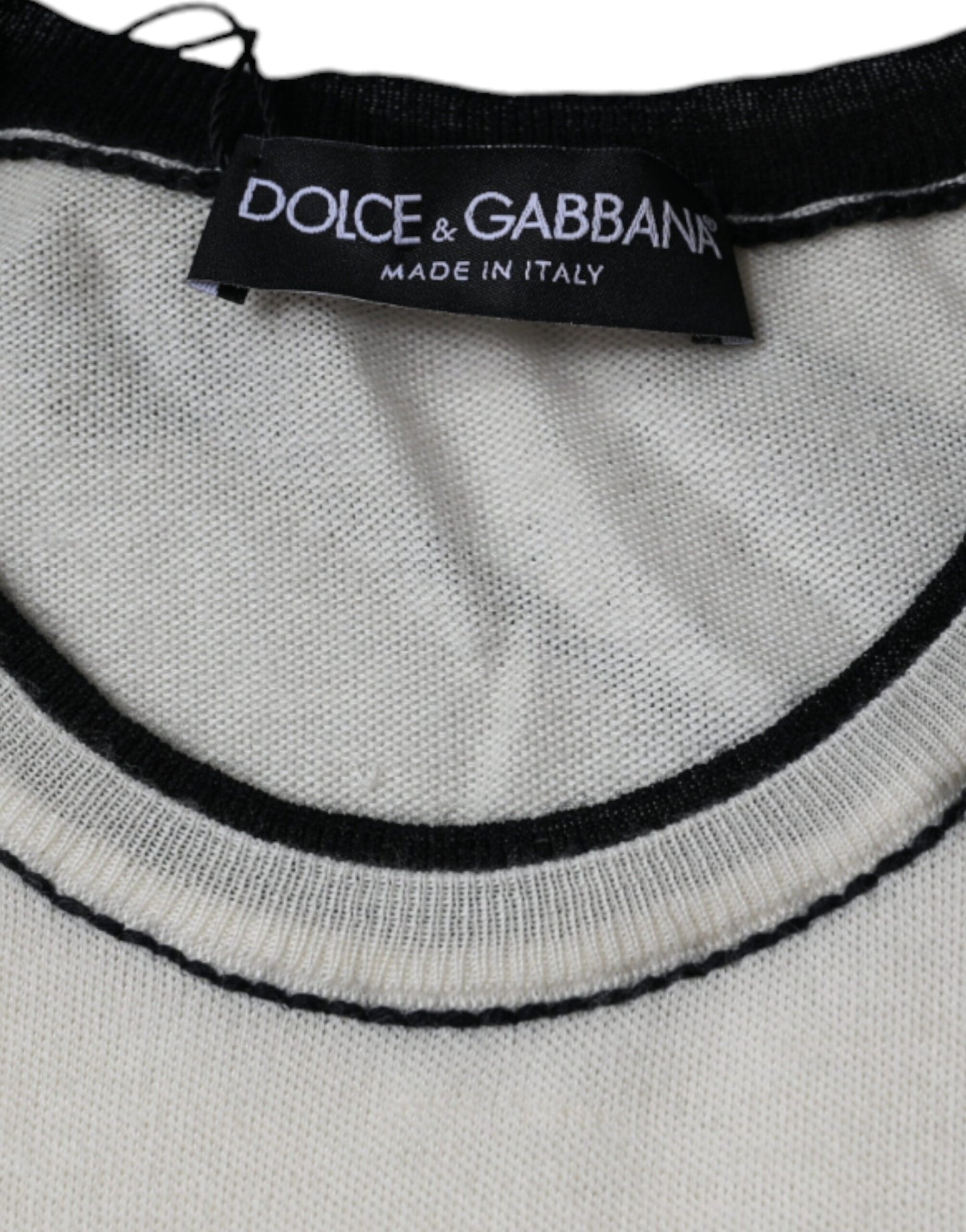 Dolce & Gabbana Weißes Kaschmir-T-Shirt mit kurzen Ärmeln