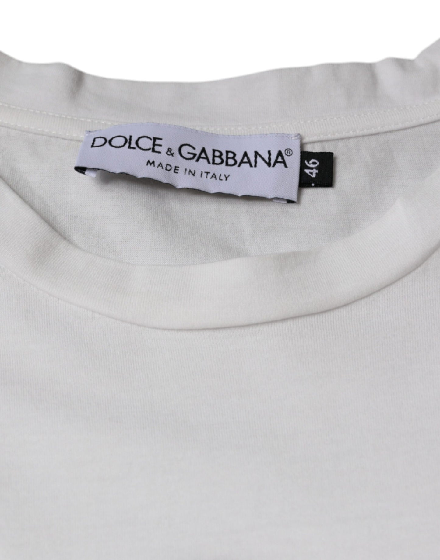 Dolce & Gabbana Weißes Baumwoll-T-Shirt mit DG-Logo-Aufdruck