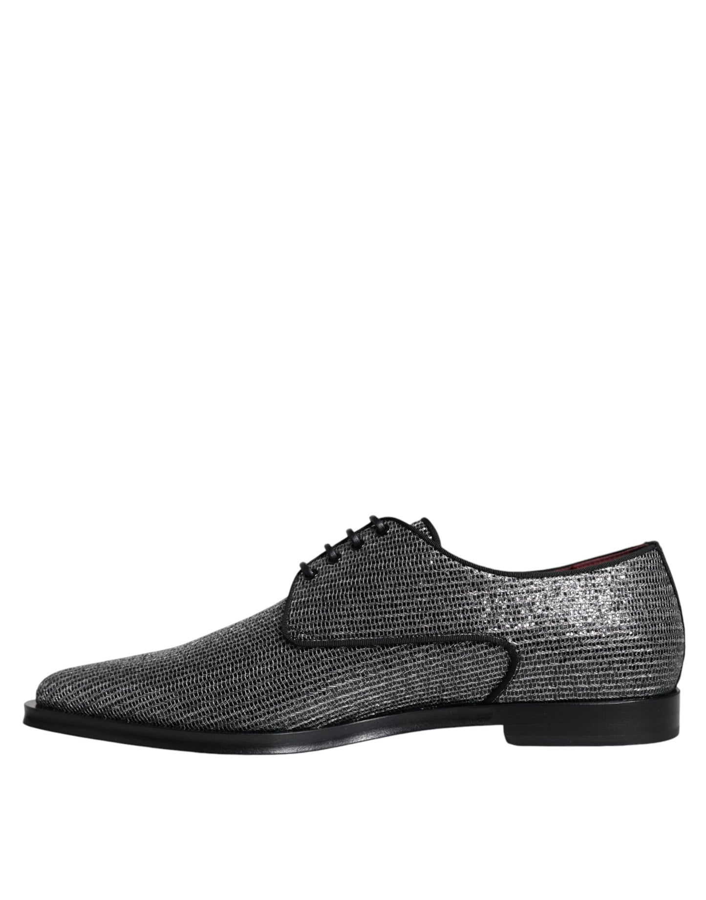 Dolce & Gabbana Silberne Polyurethan-Derby-Schuhe für formelle Anlässe