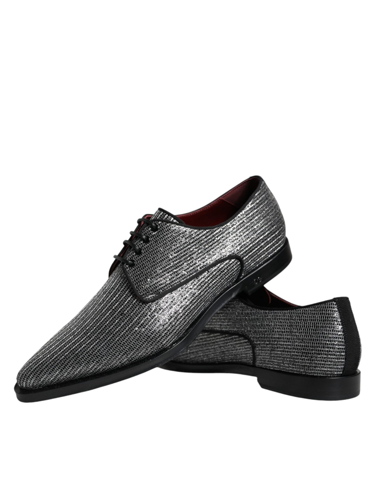 Dolce & Gabbana Silberne Polyurethan-Derby-Schuhe für formelle Anlässe