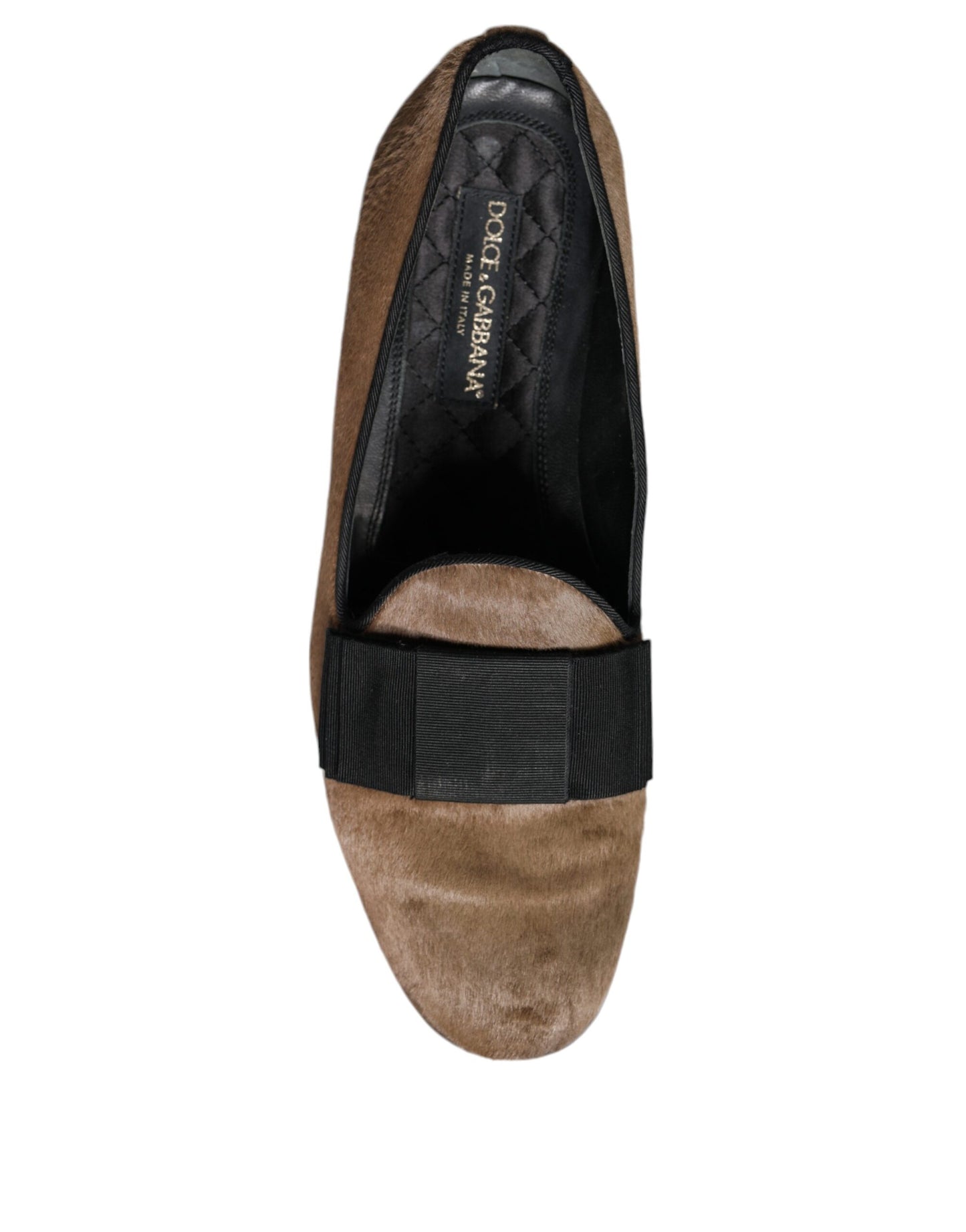 Dolce & Gabbana Braune Kalbshaar Leder Loafers Formelle Anzugschuhe