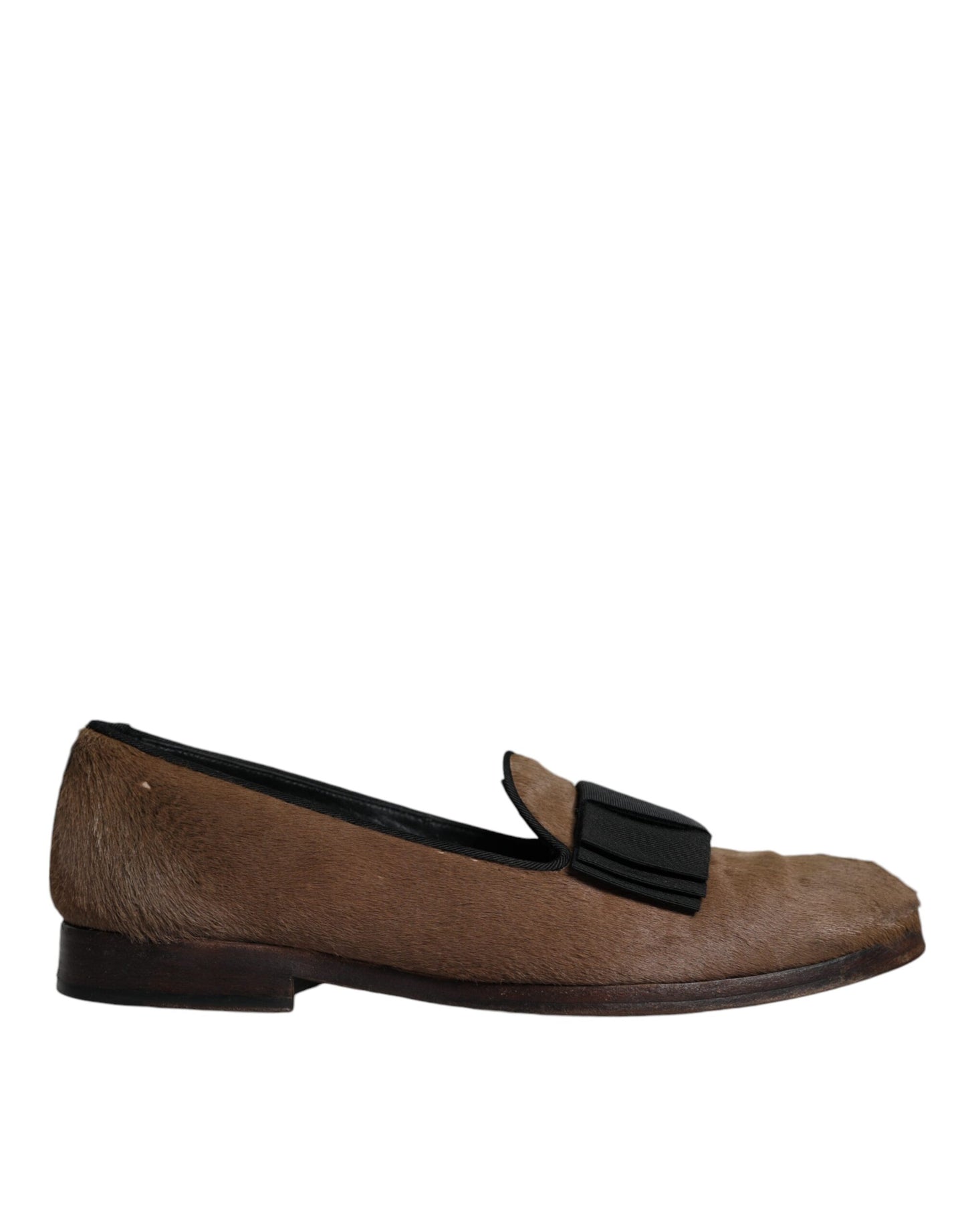 Dolce & Gabbana Braune Kalbshaar Leder Loafers Formelle Anzugschuhe