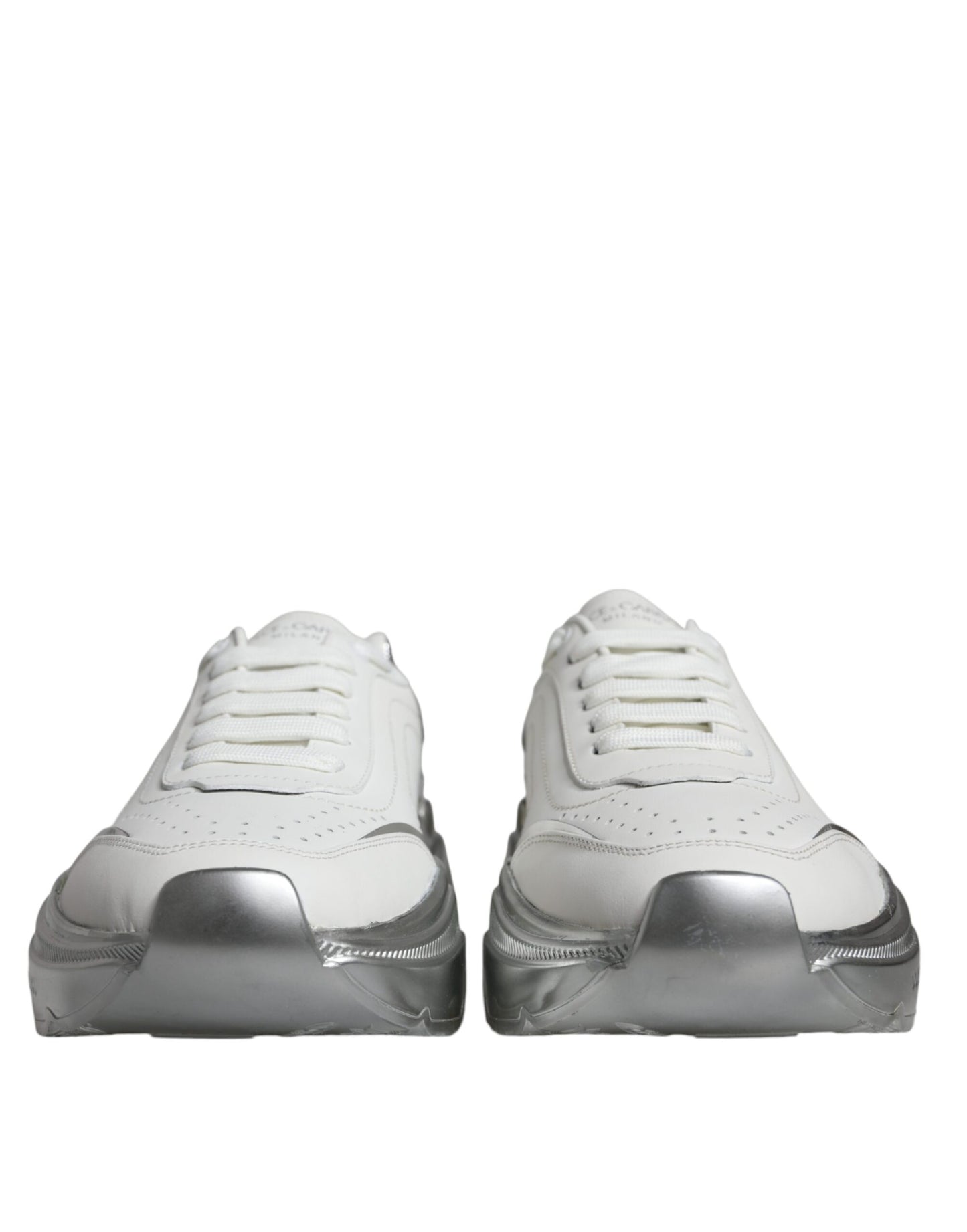 Dolce & Gabbana Weiß Silber Daymaster Low Top Turnschuhe Schuhe