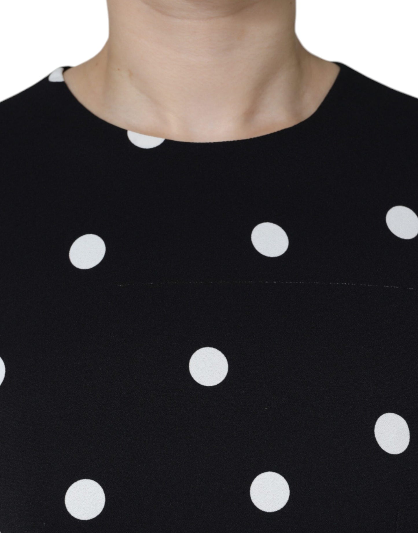 Dolce &amp; Gabbana musta viskoosinen polka Dots Sheath Midi-mekko