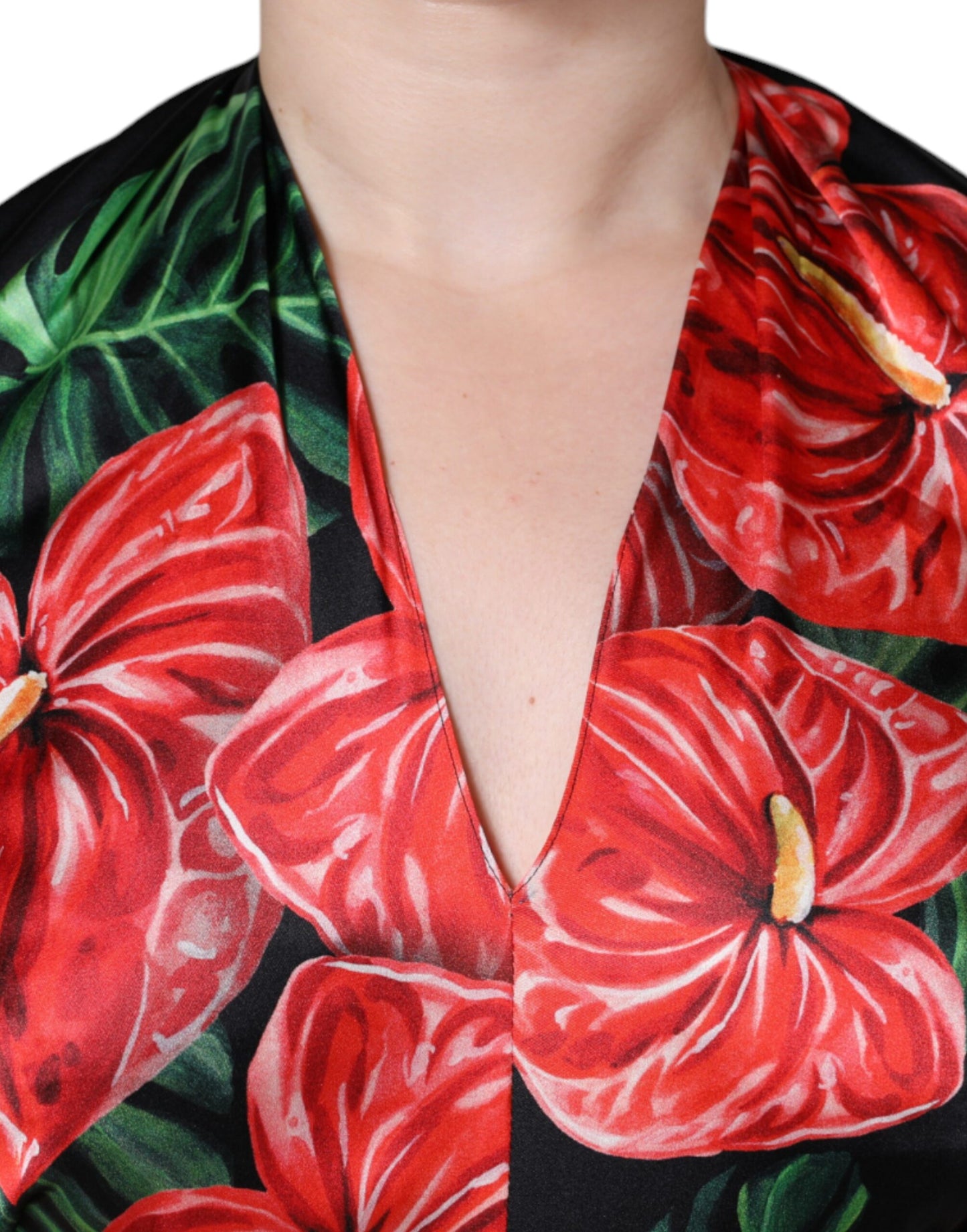 Dolce &amp; Gabbana Musta Tropical Floral Sheath Maxi -mekko