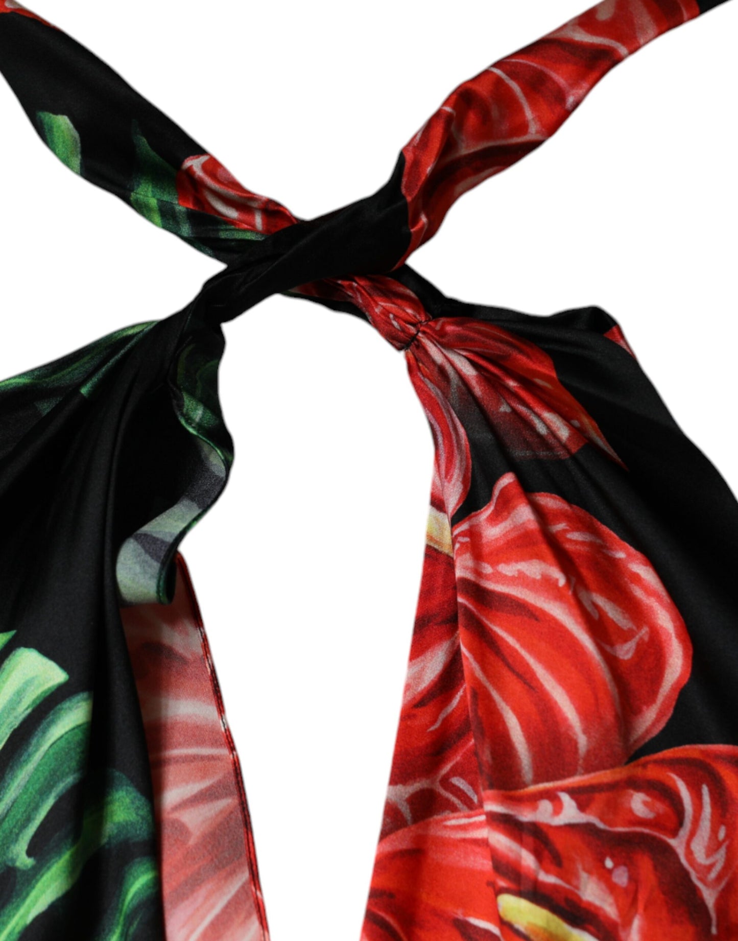 Dolce &amp; Gabbana Musta Tropical Floral Sheath Maxi -mekko