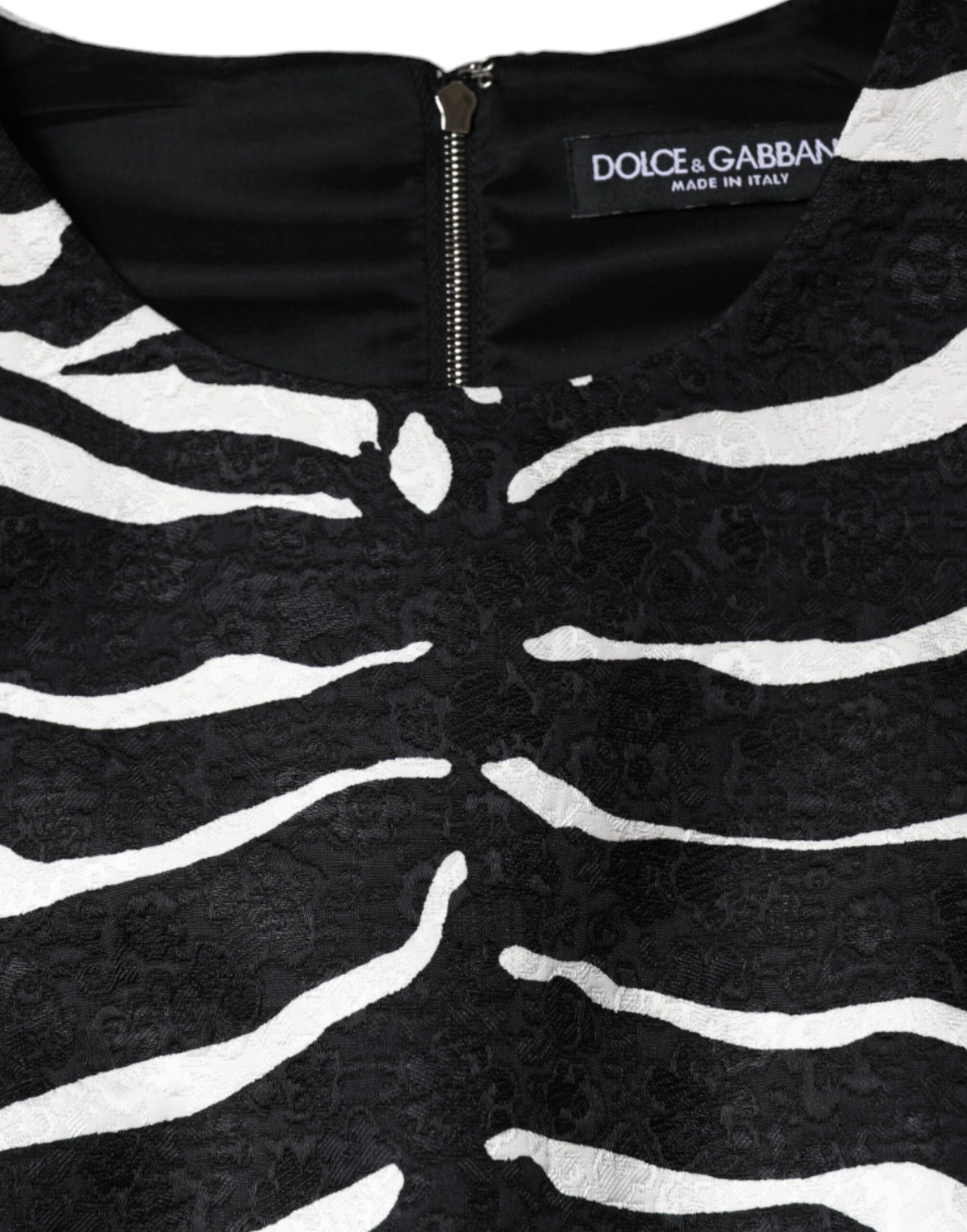 Dolce & Gabbana Schwarz Weiß Zebra A-Linie Etuikleid Mini Kleid