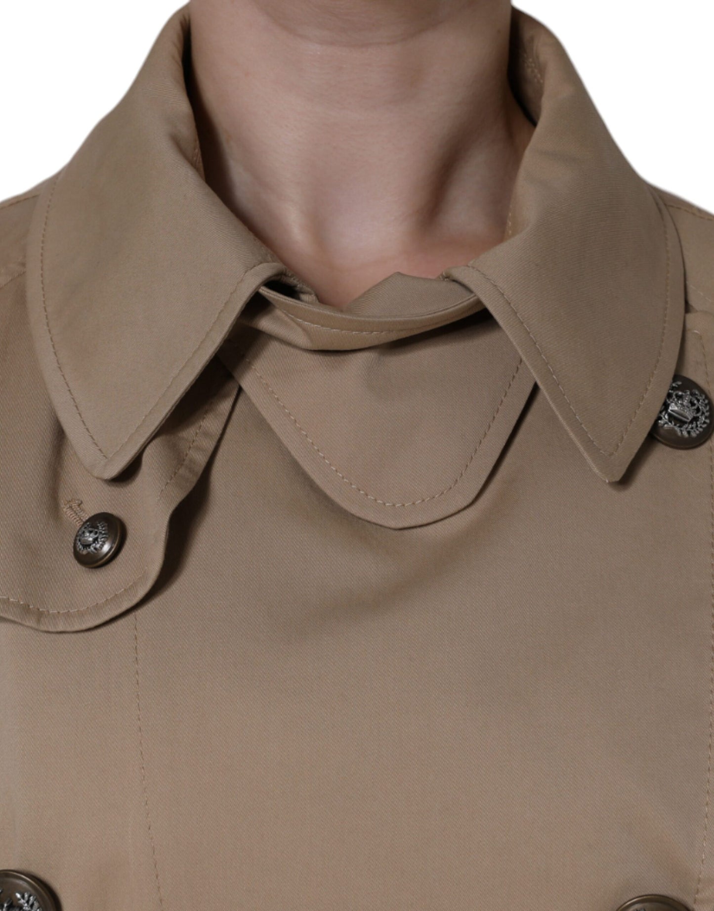 Dolce & Gabbana Khaki Zweireiher Trenchcoat Jacke