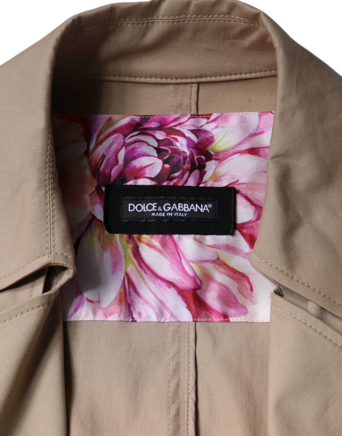 Dolce & Gabbana Khaki Zweireiher Trenchcoat Jacke