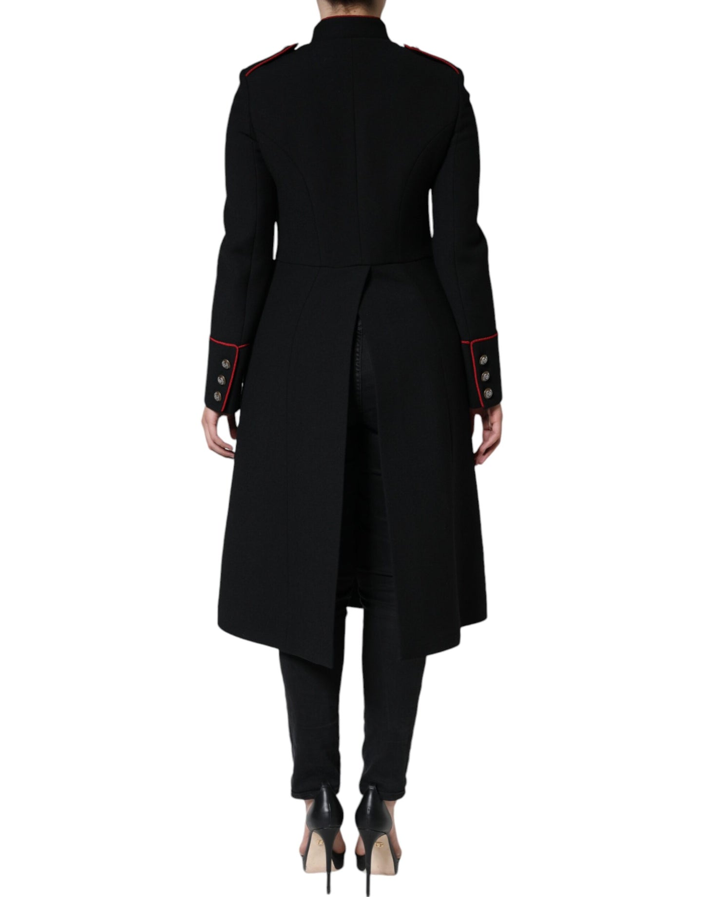 Dolce & Gabbana Schwarzer einreihiger Trenchcoat Jacke