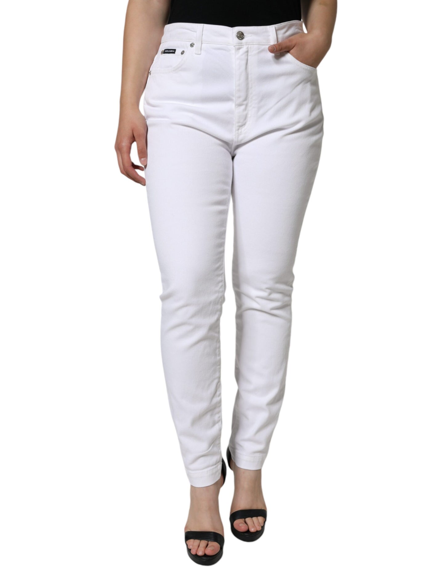 Dolce & Gabbana Weiße Baumwoll-Stretch AUDREY Skinny Jeans