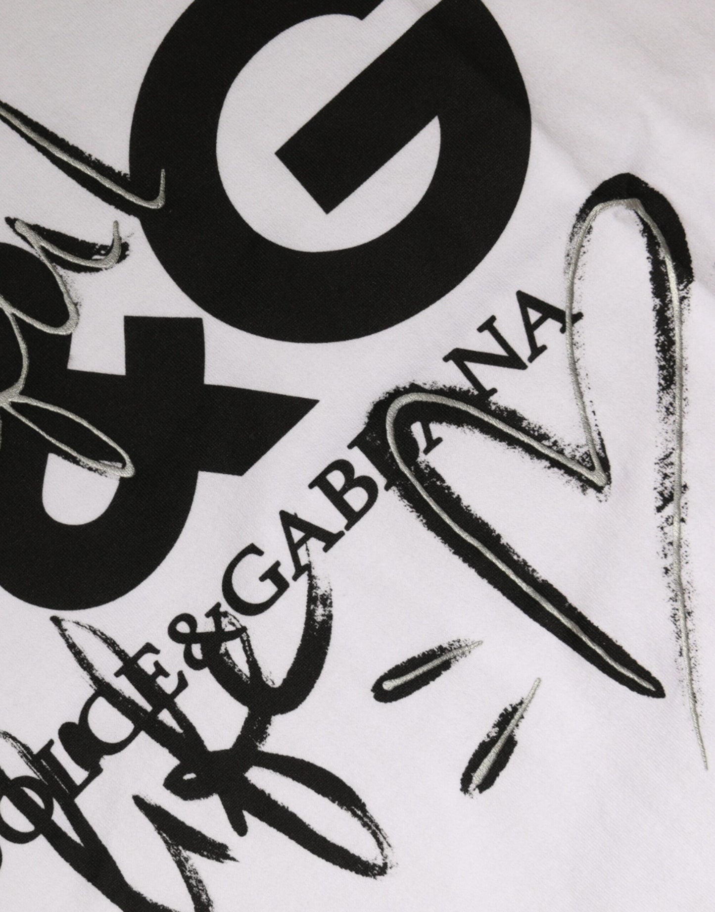 Dolce & Gabbana Weißes T-Shirt mit Rundhalsausschnitt und Logodruck aus Baumwolle