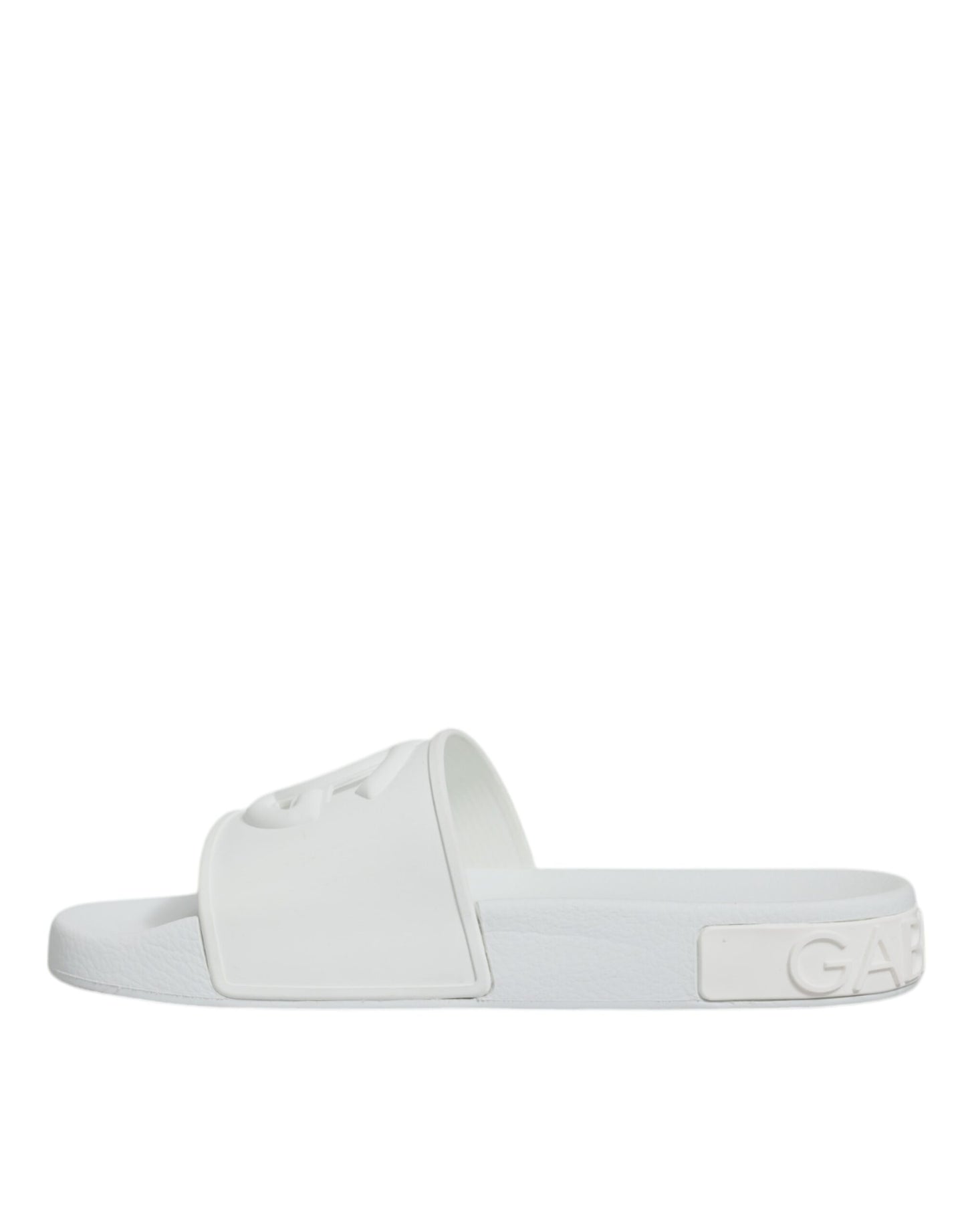 Dolce &amp; Gabbana White Rubber Slides Sandals Beachwear Shoes