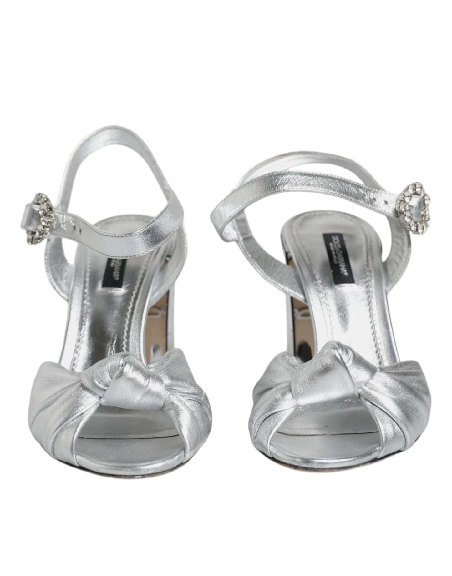 Dolce &amp; Gabbana Silver Mirror Heels KEIRA Sandals Shoes