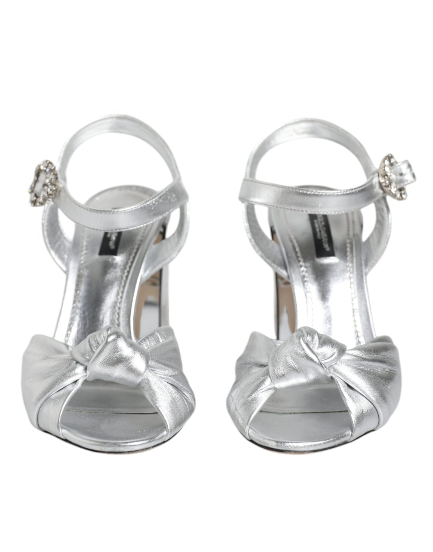 Dolce &amp; Gabbana Silver Mirror Heels KEIRA Sandals Shoes