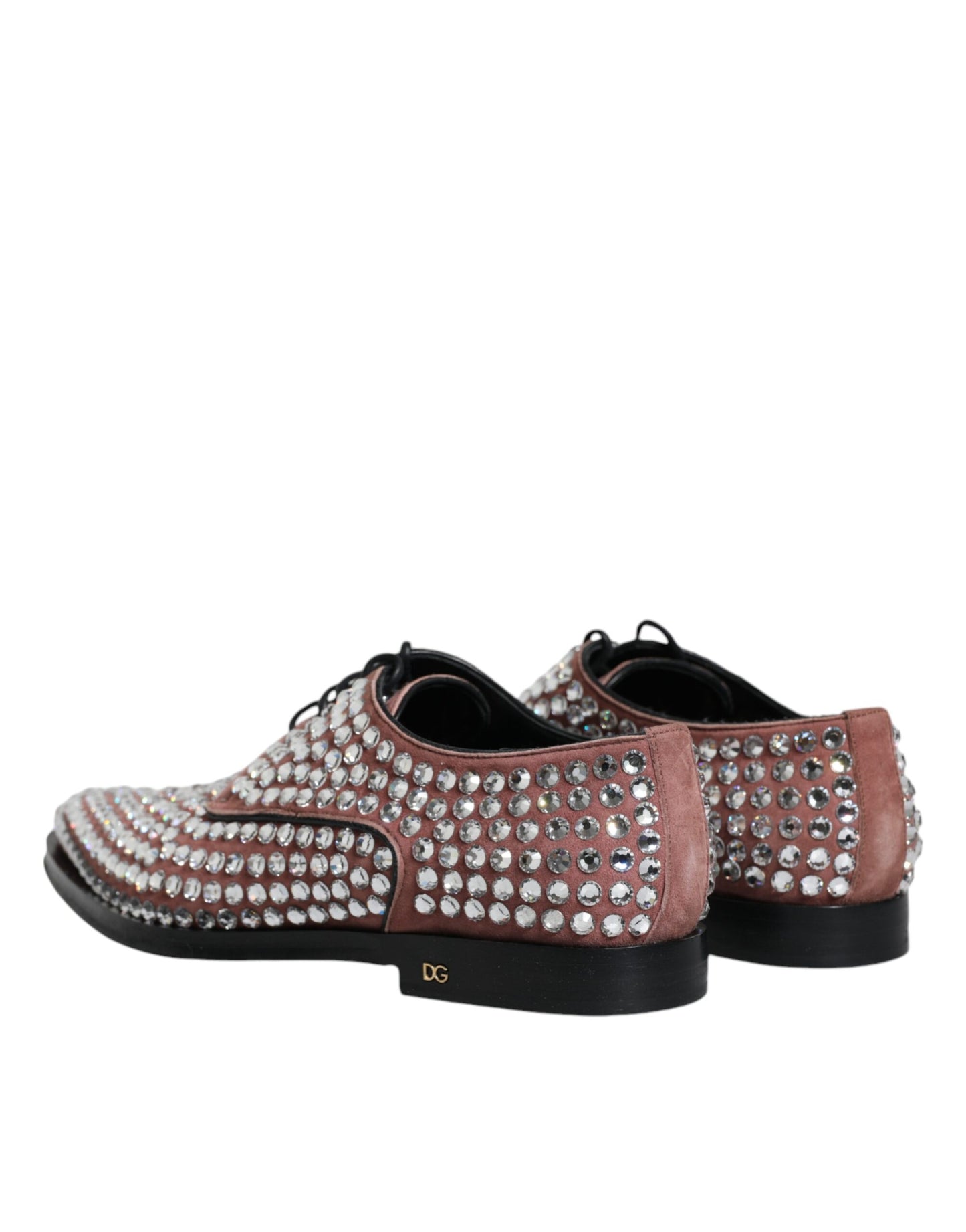 Dolce & Gabbana Brown Strass Embellished Derby Dress Shoes